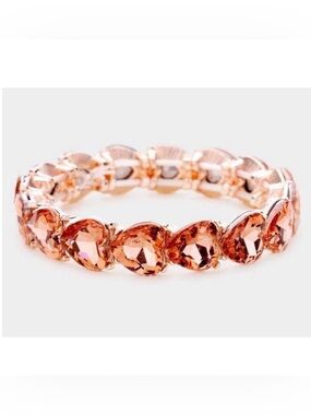 Bracelet heart crystal glass stone stretch bracelet